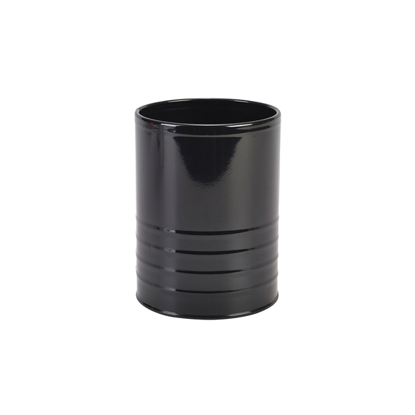 Galvanised Steel Can 11cm Dia x 14.5cm Black - GSC11BK (Pack of 12)