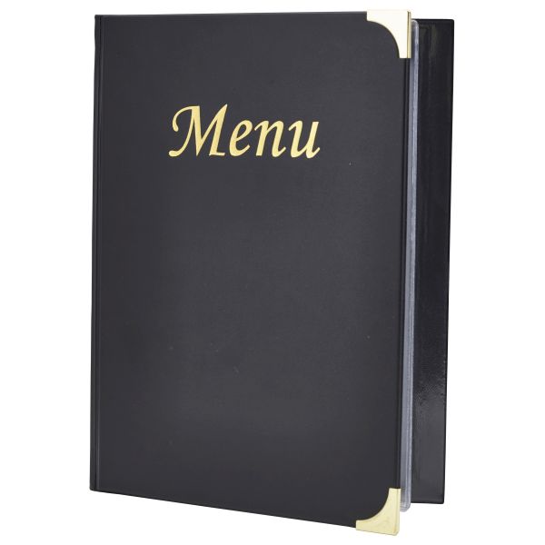 A4 Menu Holder Black 8 Pages - MC-BRA4-BL