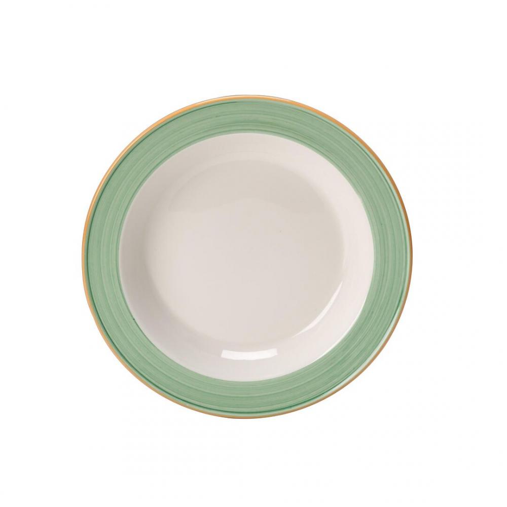 Rio Green Slimline Soup Plate 21.5cm 39.75cl (8 1/2 14oz) - 15290215 (Pack of 24)