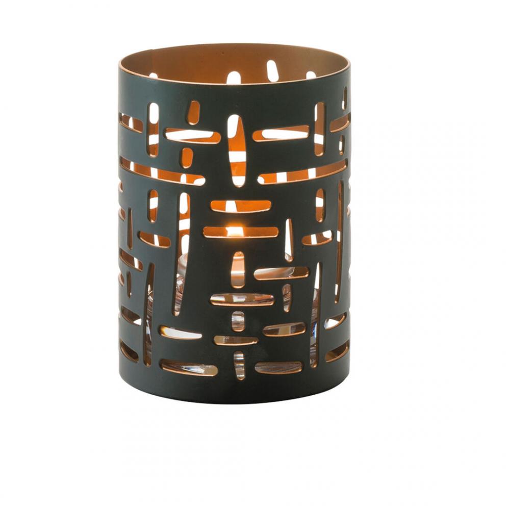 Data Black & Gold Metal Votive 6 x 8.6cm (2 3/8 x 3 3/8) - HW6005 (Pack of 6)