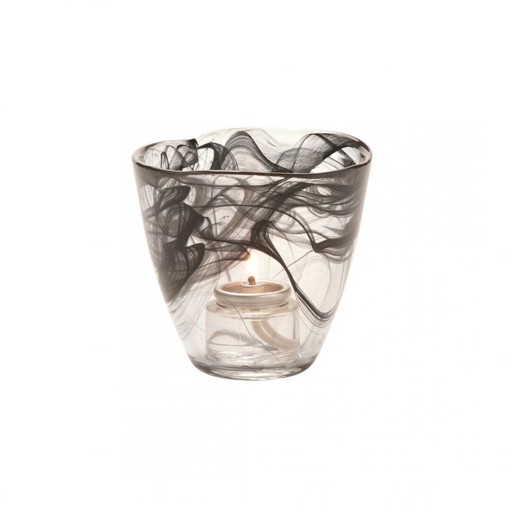 Wysp Black Glass Votive 9.5 x 8.9cm (3 3/4 x 3 1/2) - HW6806BK (Pack of 6)